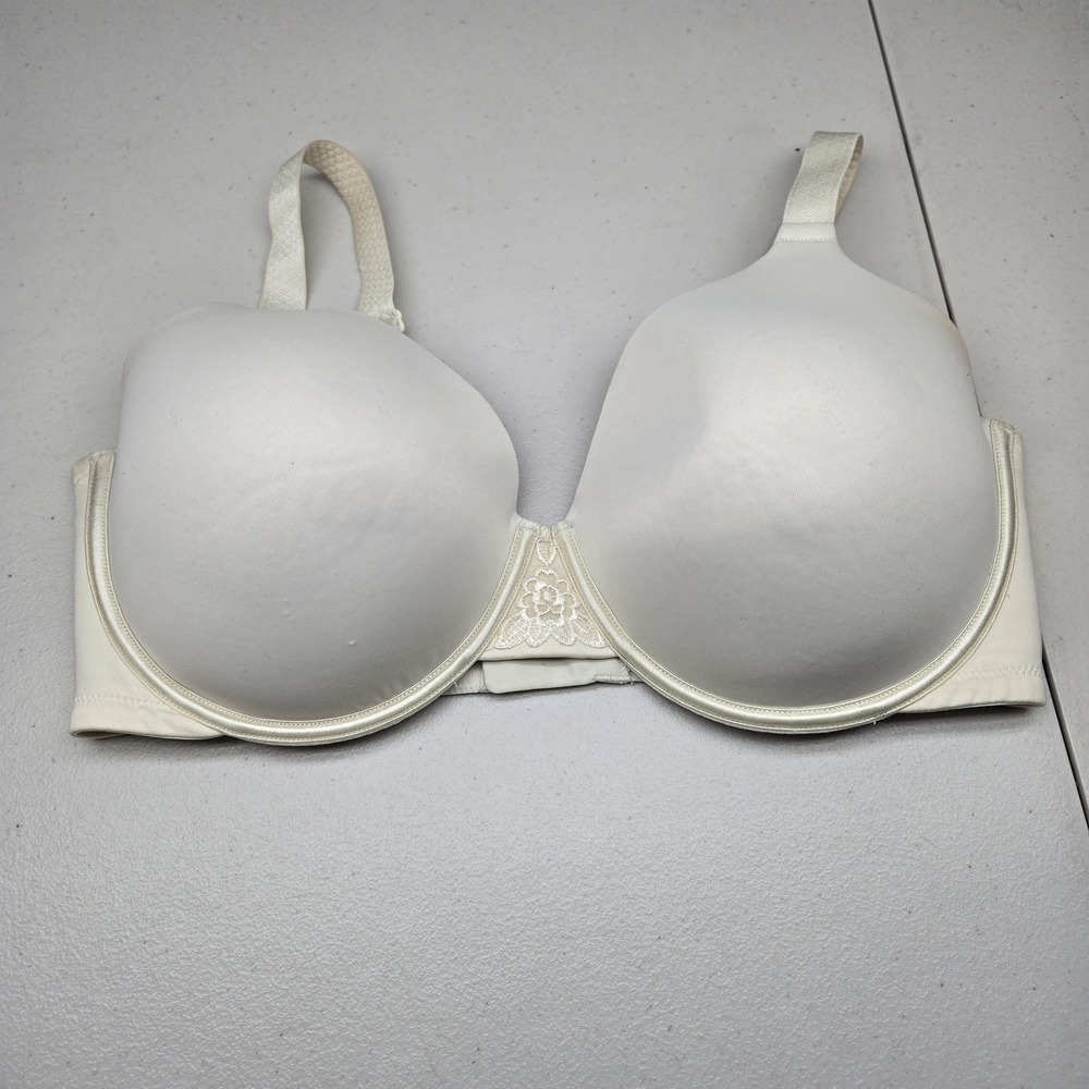 Vanity Fair‎ Women Bra 40DD Ivory T Shirt Underwired Lace Strap READ